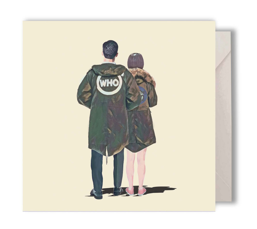 Mod Couple Greetings Card