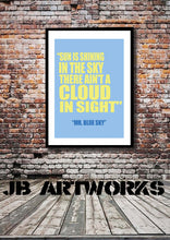Load image into Gallery viewer, ELO &quot;Mr Blue Sky&quot; Lyrics Print