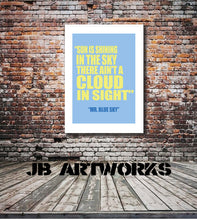Load image into Gallery viewer, ELO &quot;Mr Blue Sky&quot; Lyrics Print