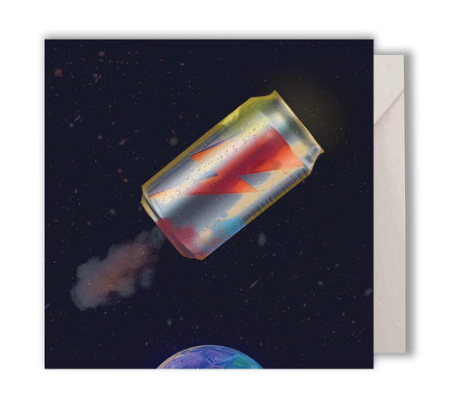David Bowie Tin Can Greeting Card