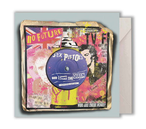 SEX PISTOLS GOD SAVE THE QUEEN 45 GREETING CARD