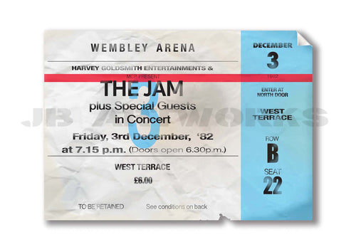 Jam Wembley 82 Replica Ticket Print