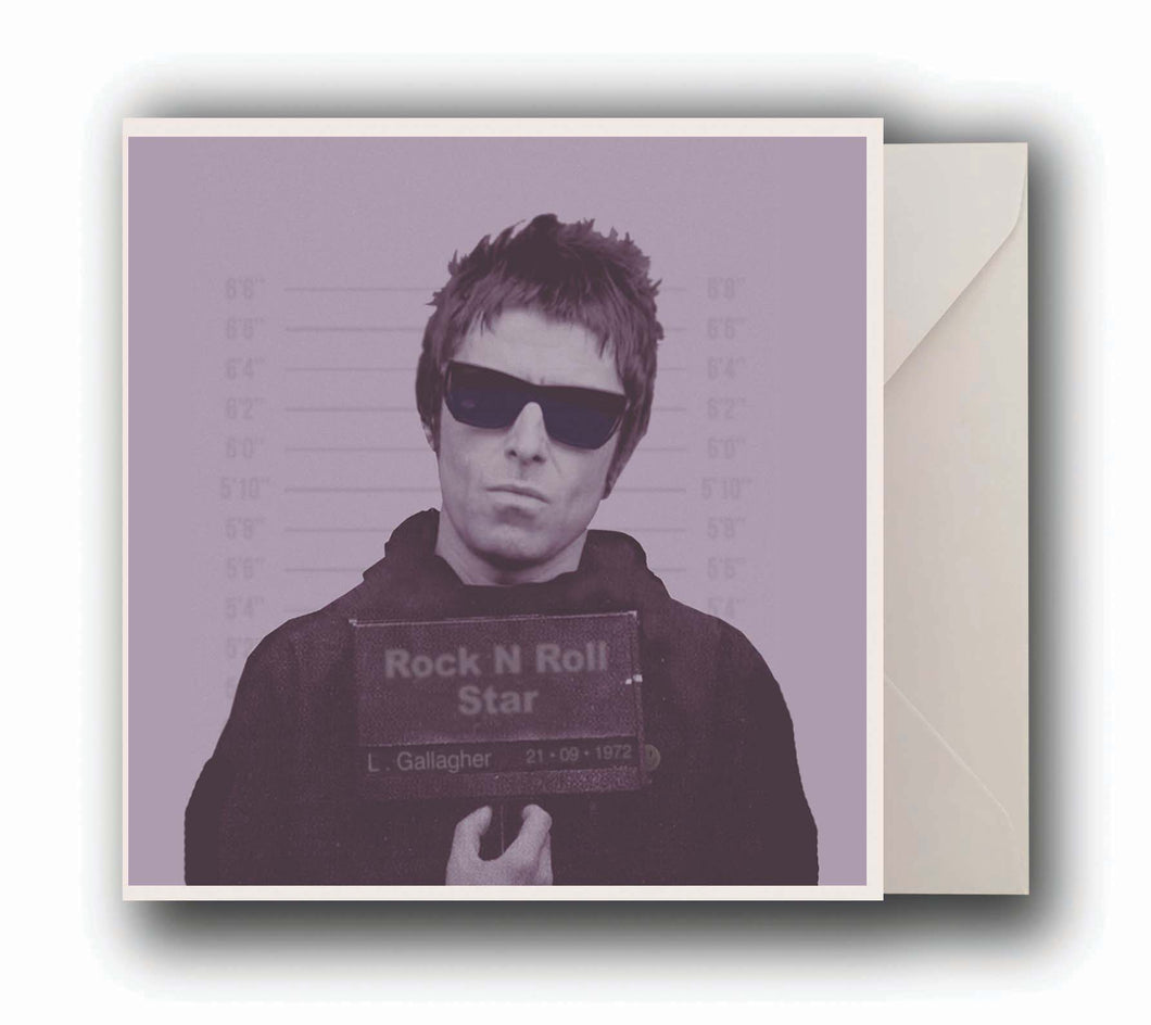 Liam Gallagher Rock N Roll Greeting card