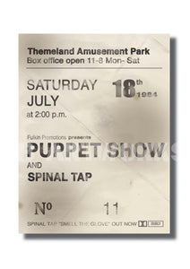 Unframed Spinal Tap Ticket Print