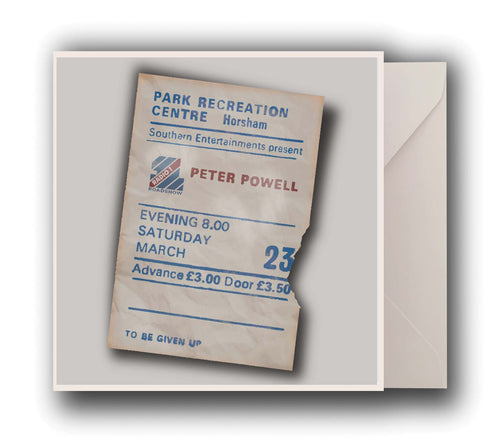 Horsham Radio 1 Roadshow Ticket Greeting Card